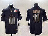 Men's Philadelphia Eagles #11 A. J. Brown Black Gold 2025 Super Bowl LIX Patch Vapor Untouchable Limited Stitched Jersey,baseball caps,new era cap wholesale,wholesale hats